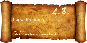 Lupu Barbara névjegykártya